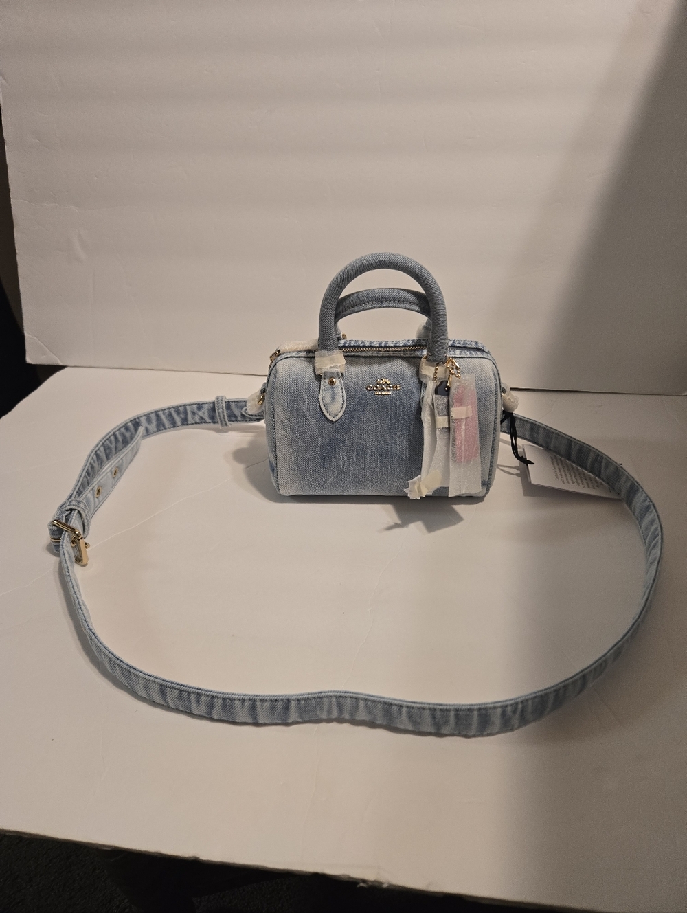 Coach Denim Blue Mini Satchel with Pink Tag - Picture 10 of 13